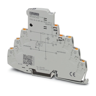 TTC-6-3-HF-M-12DC-PT-I Protecteur contre les surtensions de contact Phoenix 2 pôles 12 V tension nominale CC