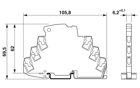 Protègeur contre les surtensions TTC-6-1X2-24DC-PT par contact Phoenix pour une tension nominale de 24 V CC
