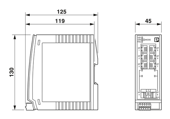 Connexion Phoenix FL SWITCH 2206-2SFX Commutateur Ethernet industriel pour la protection du réseau