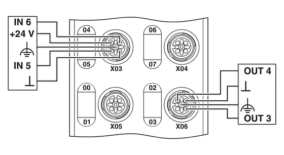 2701509 AXL E PN DI8 DO8 M12 6P Phoenix Module numérique de contact polyvalent et flexible