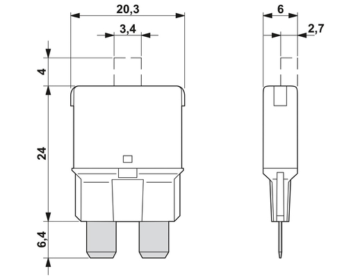 Disjoncteurs pour appareils magnétiques thermiques à courant continu de 40 V à tension nominale de 32 V par contact Phoenix