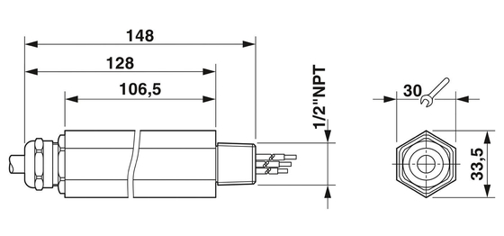 Protection contre les surtensions de tension nominale en courant continu de 24 V pour contact Phoenix de 1/2 &quot; S-PT-1X2-24DC-1/2