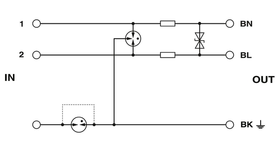 Protection contre les surtensions de tension nominale en courant continu de 24 V pour contact Phoenix de 1/2 &quot; S-PT-1X2-24DC-1/2