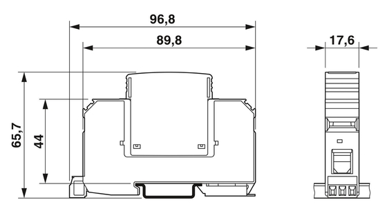 Voltage nominal AC 230V 2868033 VAL-MS 60/FM Protecteur contre les surtensions de contact Phoenix de type 2