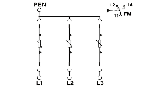 Voltage nominal 2905339 VAL-SEC-T2-3C-350-FM Protecteur contre les surtensions de type 2