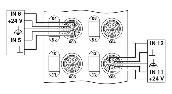 IP65/IP67 Niveau de protection 2701510 AXL E PN DI16 M12 6P Module numérique de contact Phoenix