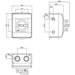 3LD2565-0TB51 Dispositifs de base déconnectant les interrupteurs pour la distribution d'électricité industrielle