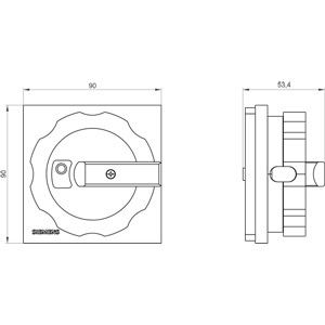 PLC 3LD9284-1B Sélecteur de mécanisme de fonctionnement rotatif Commutateur Noir Four-Hole Front Mounting