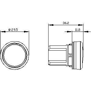 Siemens 3SU1001-6AA20-0AA0 SIRIUS ACT Lumière pilote en plastique rouge avec lentille lisse