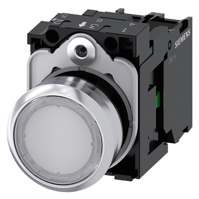Siemens 3SU1152-0AB60-1BA0 Bouton plat lumineux métallique éclairé Bouton blanc momentané