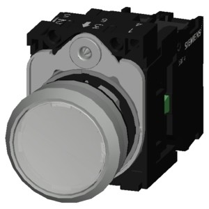 Siemens 3SU1152-0AB60-1BA0 Bouton plat lumineux métallique éclairé Bouton blanc momentané