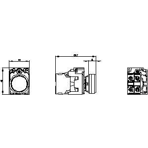 Siemens 3SU1152-0AB60-1BA0 Bouton plat lumineux métallique éclairé Bouton blanc momentané