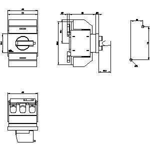 Siemens 3KD0232-2KG20-3 Commutateur de déconnexion d'arbre avec fonctionnement avant 3 pôles Ti-gris