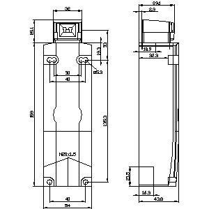 Siemens 3SE5322-0SB21 Commutateur de position en plastique avec fil M20 x 1 5 et verrouillage par solénoïde