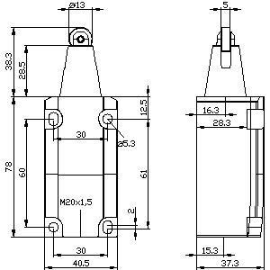 Commutateur de position des rouleaux en acier de qualité pour applications lourdes Siemens 3SE5112-0CD02