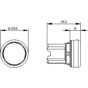 3SU1000-0AA40-0AA0 SIRIUS ACT Bouton avec bouton vert plat en plastique non éclairé