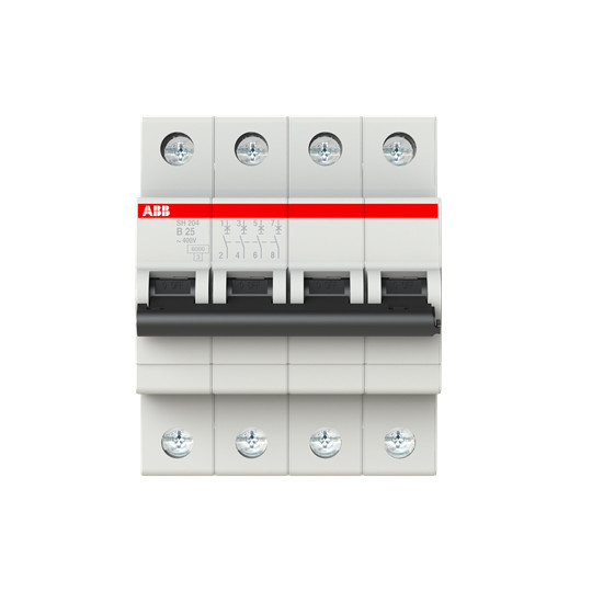 25A BCD courbe MCB SH204-B25 disjoncteur miniature 4P avec des performances durables