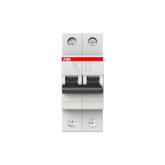 Capacité de rupture 2P C 16 A MCB SH202-C16 Disjoncteur miniature Fréquence nominale Hz 50