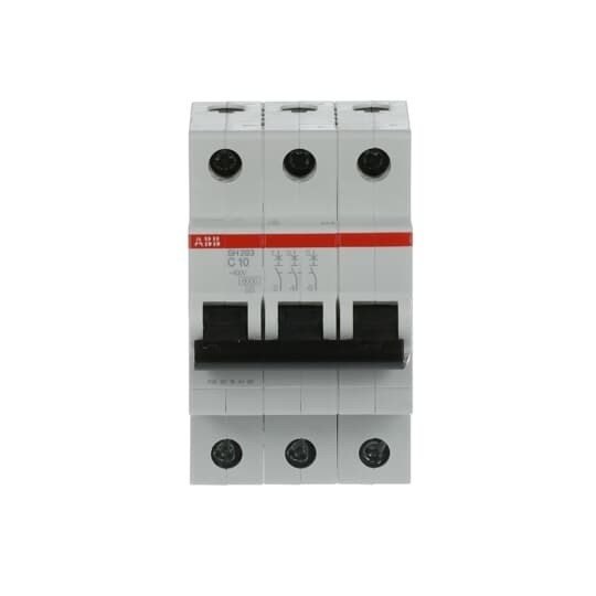 MCB SH203-C10 Disjoncteur miniature Nombre de pôle 3 Fréquence nominale Hz 50 C 10 A