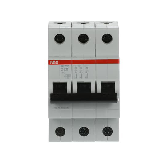 MCB SH203-C20 Disjoncteur miniature 3P Courant nominal 20A Fréquence nominale 50 Hz