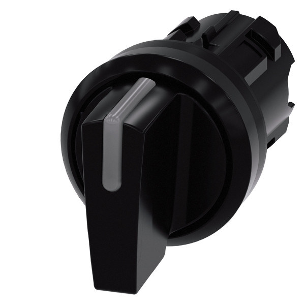 SIRIUS ACT Sélecteur commutateur 3 positions manche courte en plastique 3SU1002-2BM10-0AA0 Noir