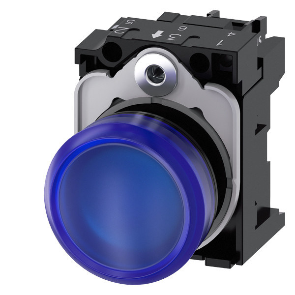 Lumière pilote en plastique à lentille lisse à lumière bleue pour SIRIUS ACT 3SU1102-6AA50-1AA0