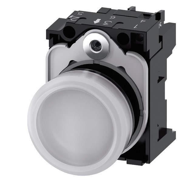 L'unité pilote complète de lumière SIRIUS ACT 3SU1102-6AA60-1AA0 avec lentille lisse en plastique