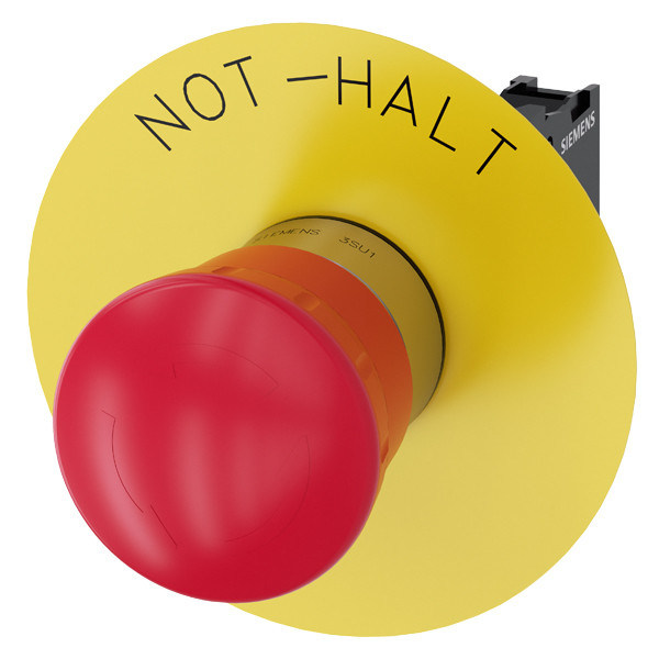 Arrêt d'urgence 3SU1150-1HB20-1CH0 Bouton métallique brillant pour SIRIUS ACT Unité complète