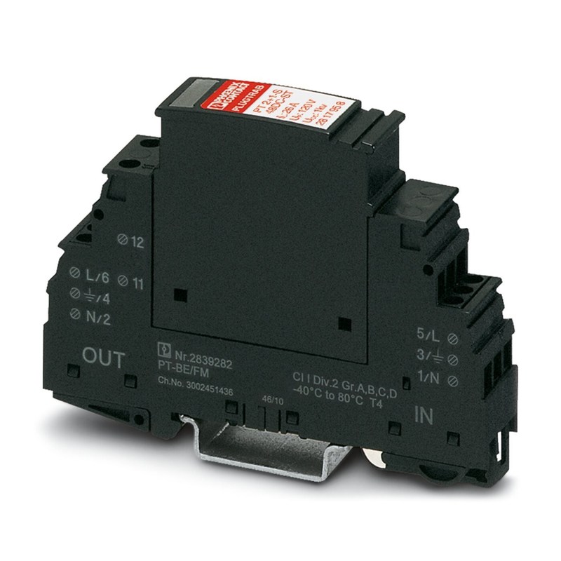 2817958 PT 2 1-S-48DC/FM Dispositifs de protection contre les surtensions de type 3 avec deux pôles de puissance nominale 48 V CC