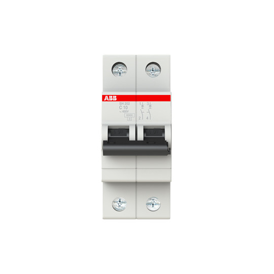 SH202-C10 Disjoncteur miniature 2P C 10 A BCD courbe C pour les applications industrielles