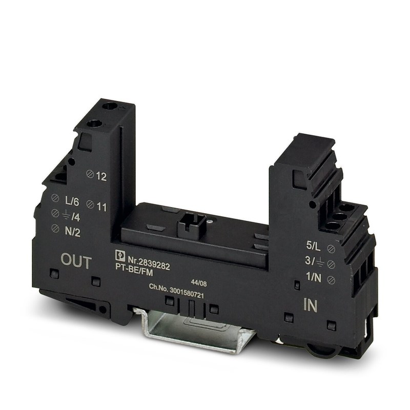1 pôle 2839282 PT PT-BE/FM Base de protection contre les surtensions de type 3 avec tension nominale