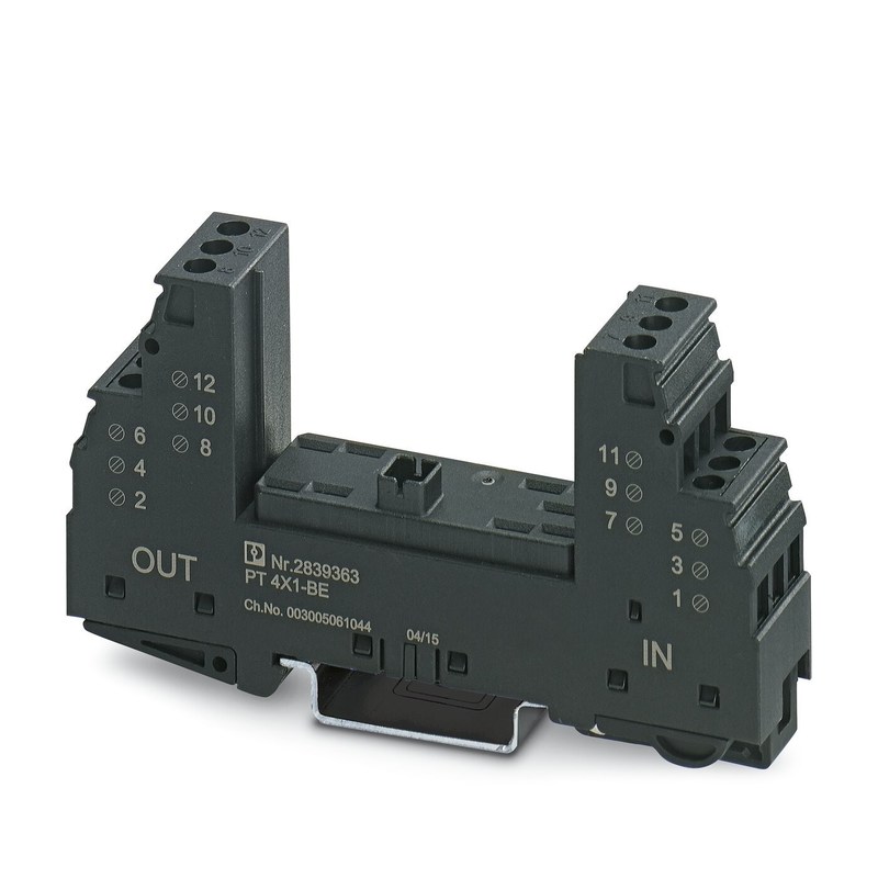 1 pôle 2839363 PT 4X1-BESProtecteur contre les surtensions Base Voltage nominal 4X1-BE pour la sécurité industrielle