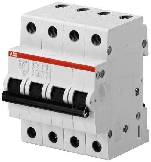 MCB SH204-B13 Disjoncteur miniature 4P Courant nominal 13A Fréquence nominale 50 Hz