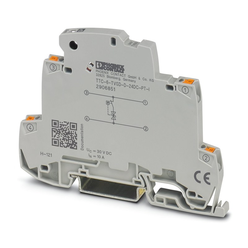 TTC-6-TVSD-D-24DC-PT-I Phoenix Protecteur contre les surtensions de contact à 2 pôles Voltage nominal 24 V CC