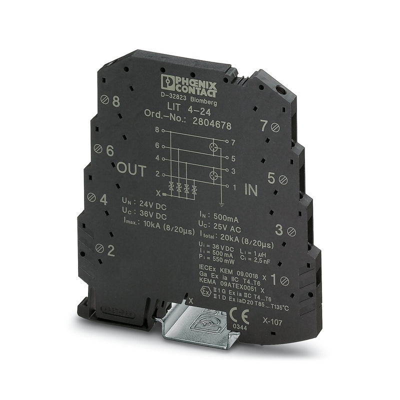 Protègeur contre les surtensions de contact Phoenix 2804678 LIT 4-24 Voltage nominal 24 V CC Nombre de pôle 2