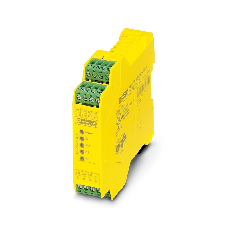 2981486 PSR-SCP-24DC/SDC4/2X1/B Relais de sécurité de contact Phoenix avec théorie du relais de tension