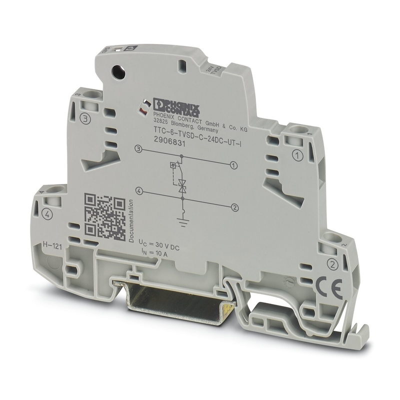 Protection contre les surtensions de contact Phoenix TTC-6-TVSD-C-24DC-UT-I 2906831 pour une tension nominale de 24 V CC