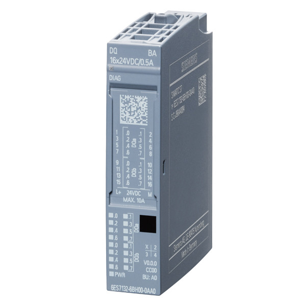 Le module de sortie numérique SIMATIC ET 200SP DQ 16x 24VDC/0 5A est destiné à Siemens 6ES7132-6BH00-0AA0