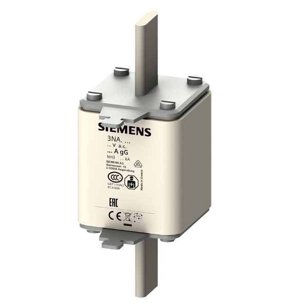 3NA3360 LV HRC Connexion de fusible GL/GG avec boucles d'adhérence et indicateur avant Taille 3 AC 500V/DC 440V
